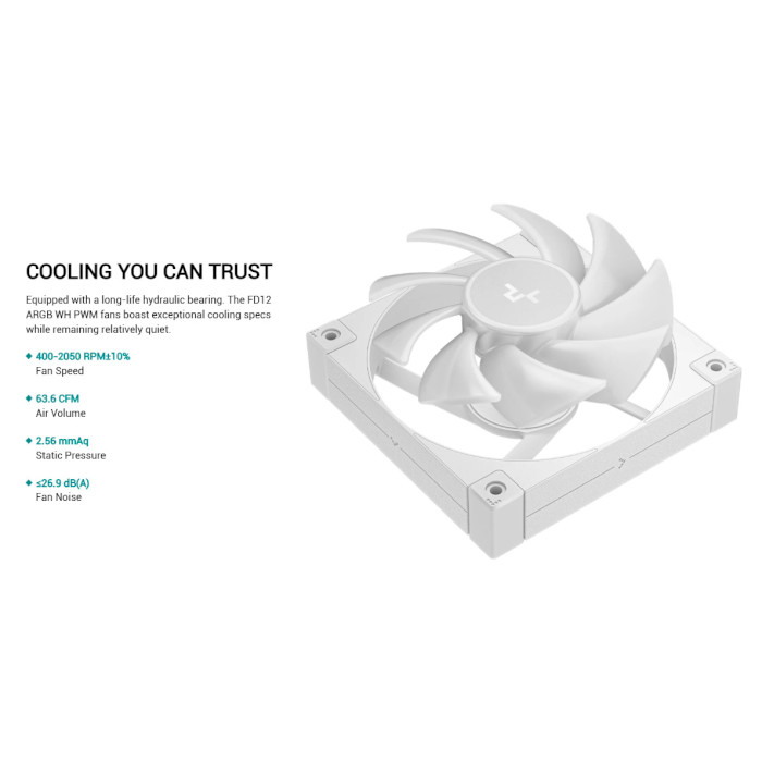 Вентилятор DEEPCOOL FD12 ARGB White (R-FD12-WHAPN1-G)