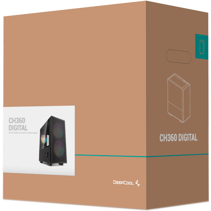 Корпус DEEPCOOL CH360 Digital Black (R-CH360-BKAPE3D-G-1)