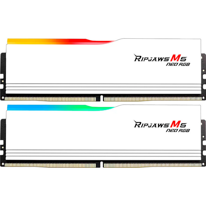 Модуль памяти G.SKILL Ripjaws M5 Neo RGB Matte White DDR5 6400MHz 32GB Kit 2x16GB (F5-6400J3240G16GX2-RM5NRW)