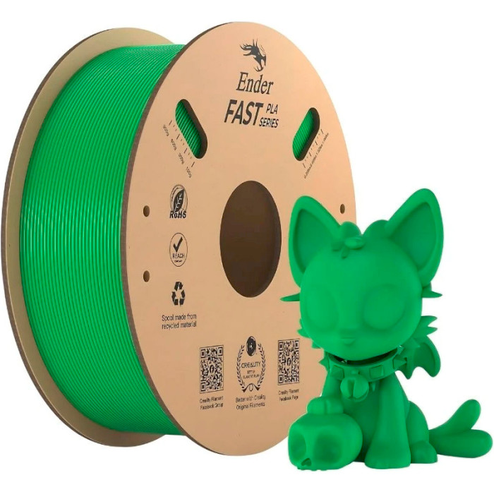 Пластик (филамент) для 3D принтера CREALITY Ender Fast PLA 1.75mm, 1кг, Green (3301010429)