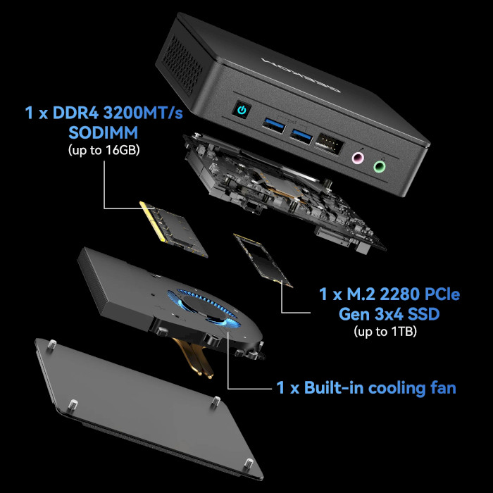 Неттоп GEEKOM Mini Air12 Lite (GMAIR12LITE-N100-8256-EU)