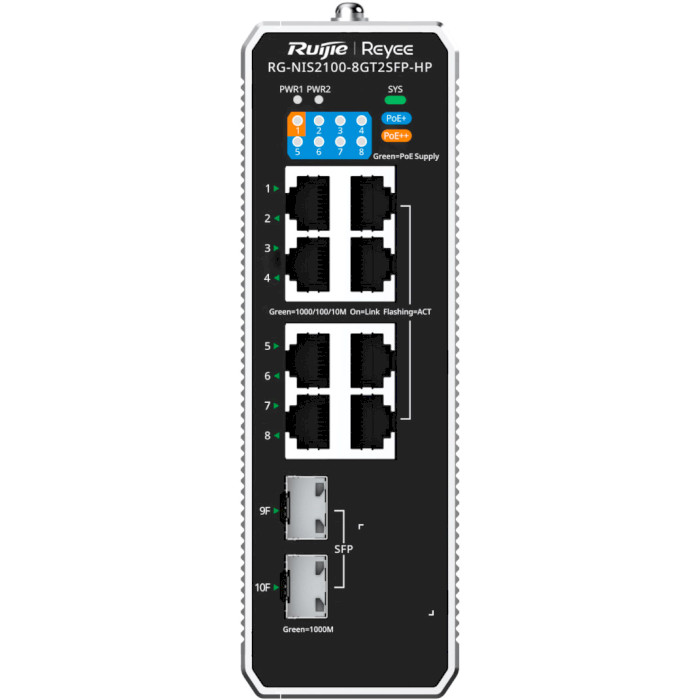 Комутатор RUIJIE REYEE RG-NIS2100-8GT2SFP-HP