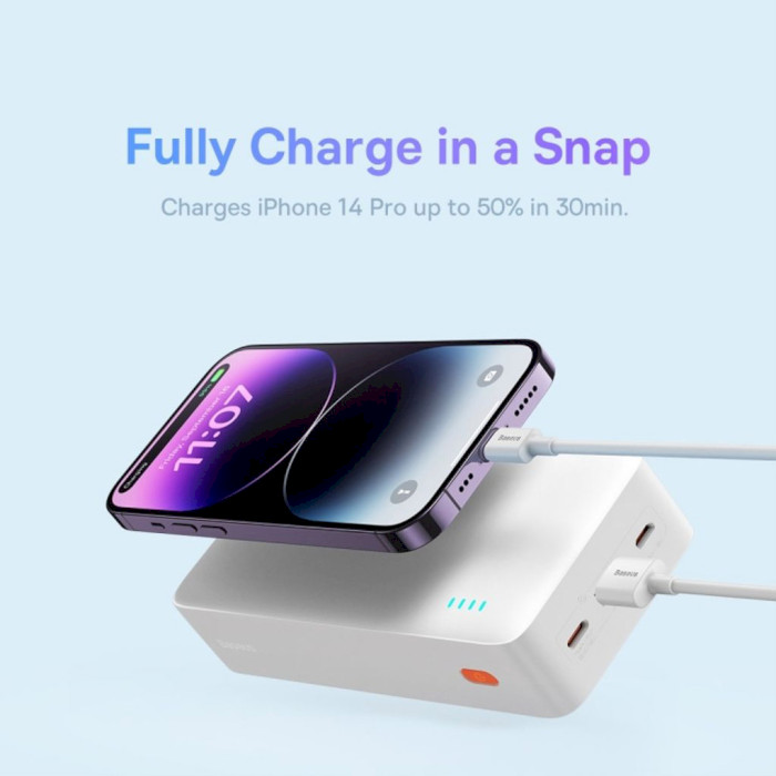 Повербанк BASEUS Airpow Fast Charge Powerbank 20W 30000mAh White (PPQD090102)