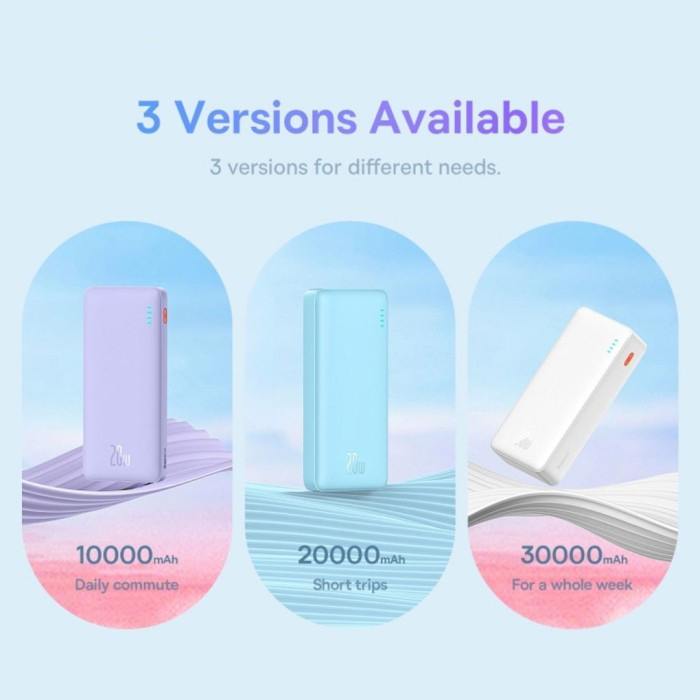 Повербанк BASEUS Airpow Fast Charge Powerbank 20W 30000mAh White (PPQD090102)