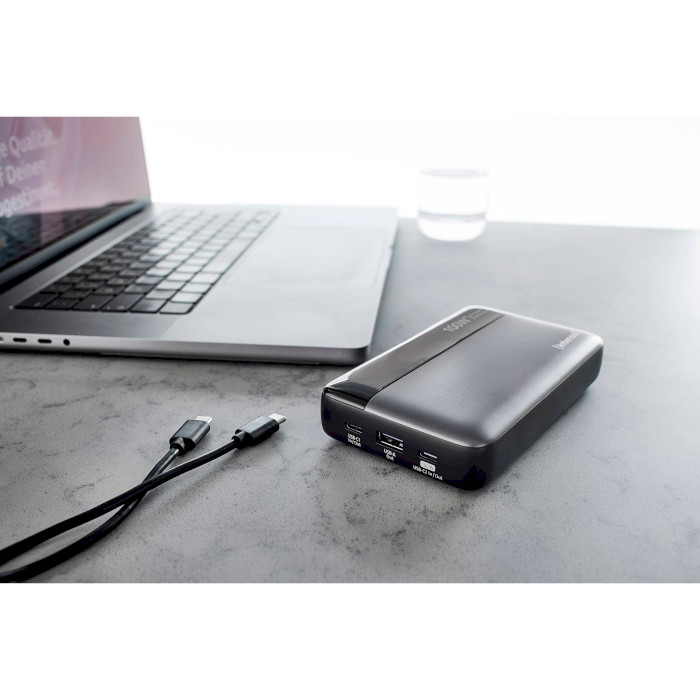 Повербанк INTENSO HE20000 2xUSB-C PD3.0, 1xUSB-A QC3.0 20000mAh Gray/Black (7350050)