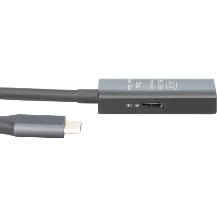 Кабель DIGITUS Active USB 3.2 Gen1 5G USB-C Male to USB-A Female Extension Cable 10м Black (DA-73111)