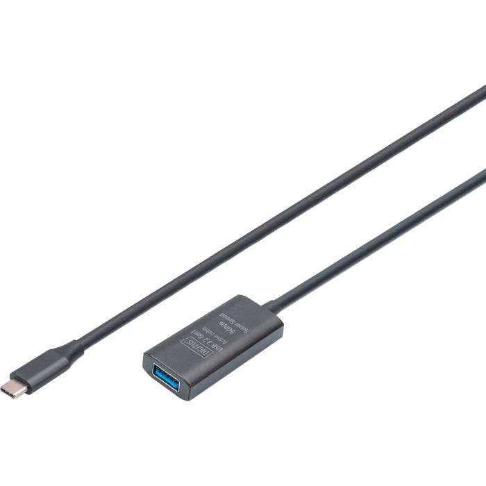 Кабель DIGITUS Active USB 3.2 Gen1 5G USB-C Male to USB-A Female Extension Cable 5м Black (DA-73110)