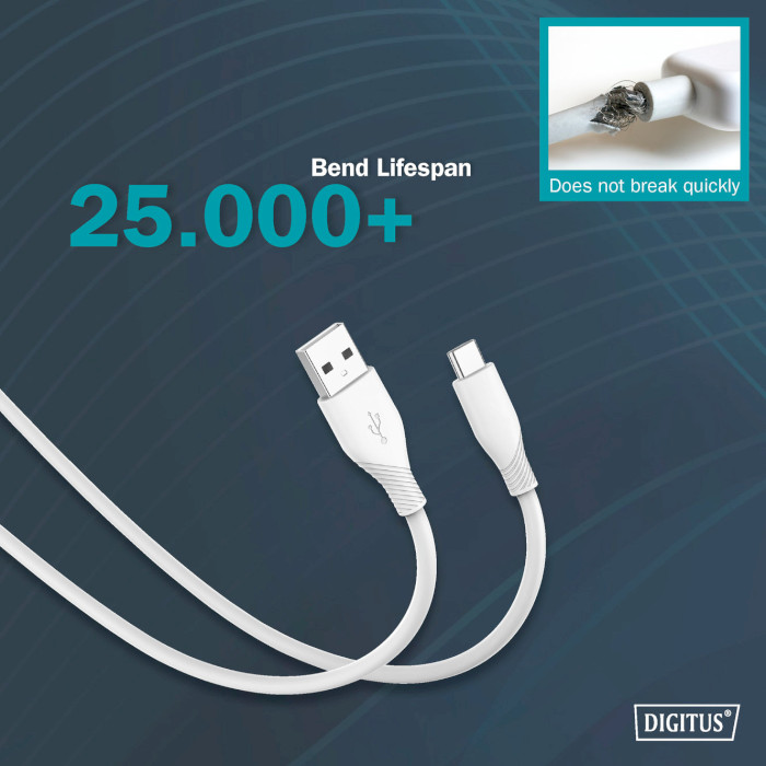 Кабель DIGITUS USB2.0 AM/CM 2м White (AK-300340-020-W)