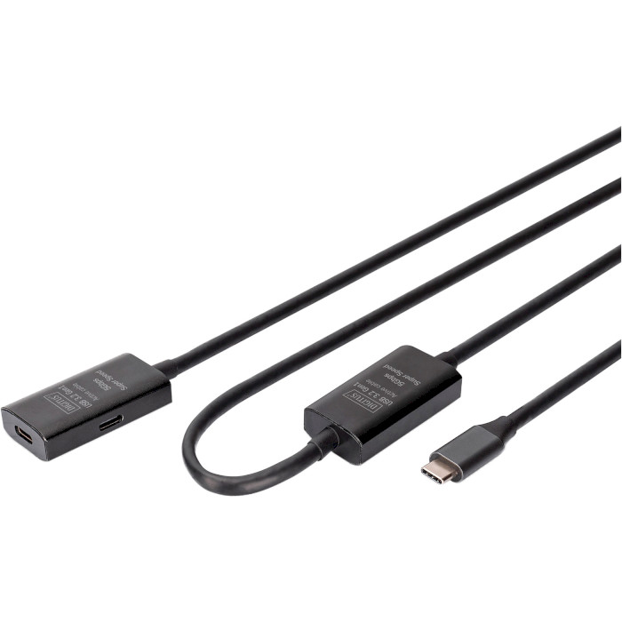 Кабель-удлинитель DIGITUS Active USB 3.2 Gen1 5G USB-C Male to USB-C Female Extension Cable 10м Black (DA-73109)