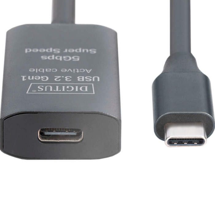 Кабель-удлинитель DIGITUS Active USB 3.2 Gen1 5G USB-C Male to USB-C Female Extension Cable 10м Black (DA-73109)