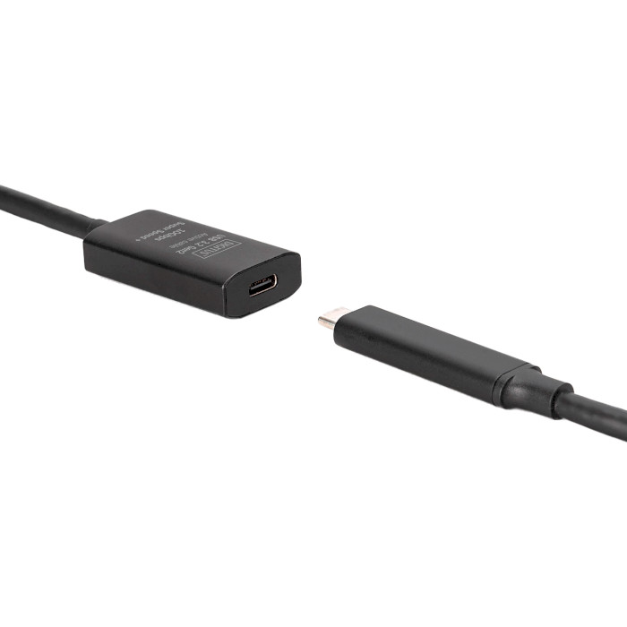 Кабель-удлинитель DIGITUS Active USB 3.2 Gen2 10G USB-C Male to USB-C Female Extension Cable 5м Black (DA-73112)