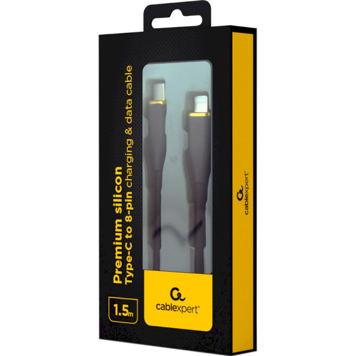 Кабель CABLEXPERT Premium Silicon Type-C to Lightning 1.5м Black (CC-USB2S-CM8PM-1.5M-BK)