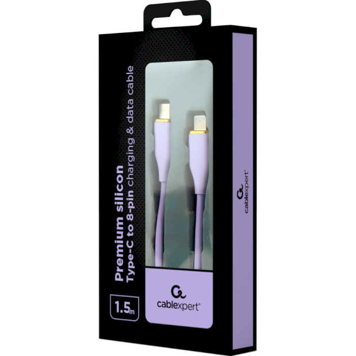 Кабель CABLEXPERT Premium Silicon Type-C to Lightning 1.5м Purple (CC-USB2S-CM8PM-1.5M-P)