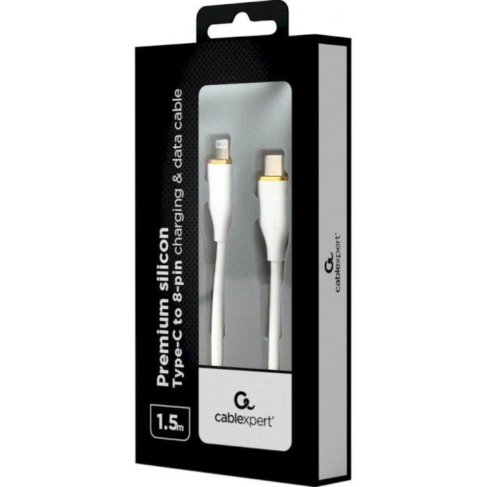 Кабель CABLEXPERT Premium Silicon Type-C to Lightning 1.5м White (CC-USB2S-CM8PM-1.5M-W)