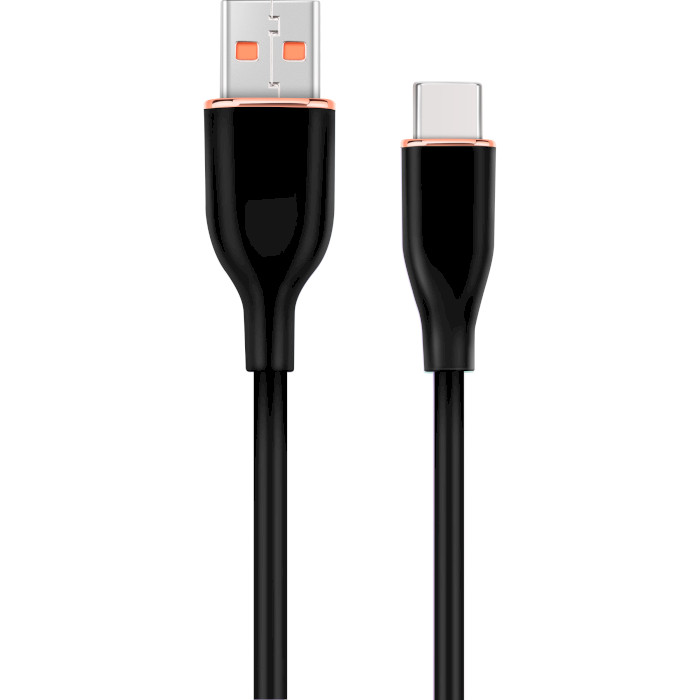 Кабель CABLEXPERT Premium Silicon USB-A to Type-C 1.5м Black (CC-USB2S-AMCM-1.5M-BK)