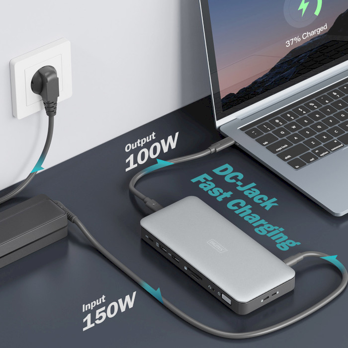 Порт-реплікатор DIGITUS USB-C 11-Port Docking Station (DA-70917)