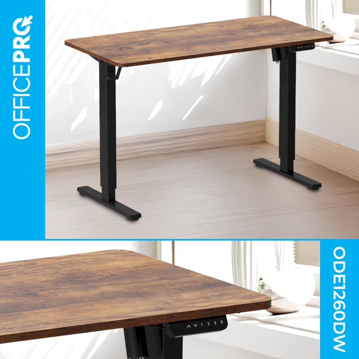 Компьютерный стол моторизированный OFFICEPRO ODE1260DW Dark Wood/Black