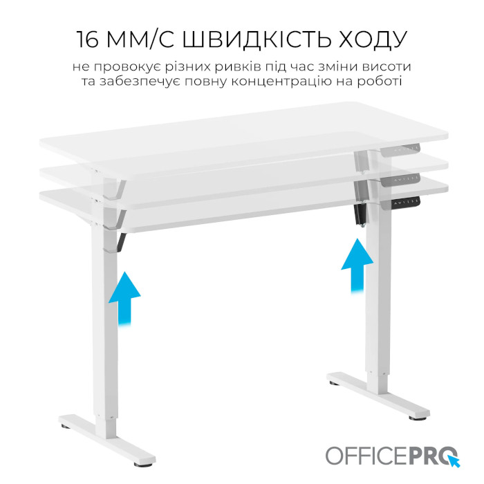 Компьютерный стол моторизированный OFFICEPRO ODE1260W White