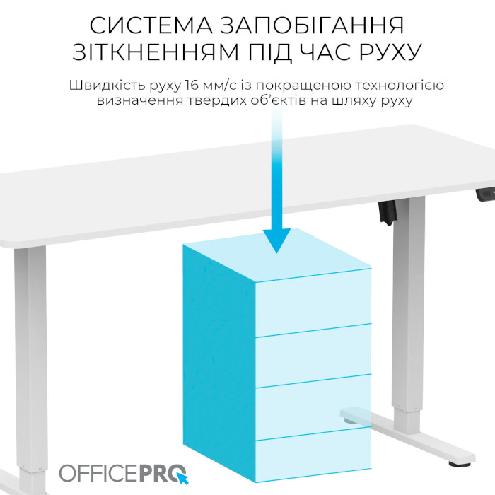 Комп'ютерний стіл моторизований OFFICEPRO ODE1670W White