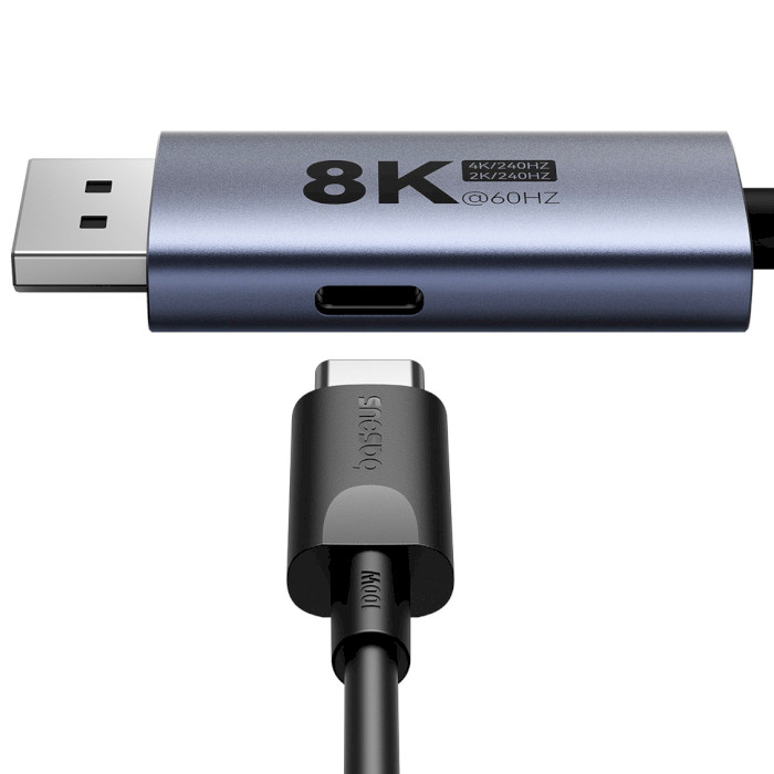 Кабель BASEUS High Definition Series Type-C to DP 8K Adapter Cable with PD 100W USB-C - DisplayPort/USB-C 1.5м Black (B0063370D111-02)