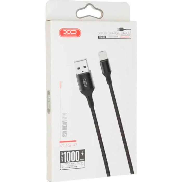 Кабель XO NB143 USB-A to Micro-USB 1м Black