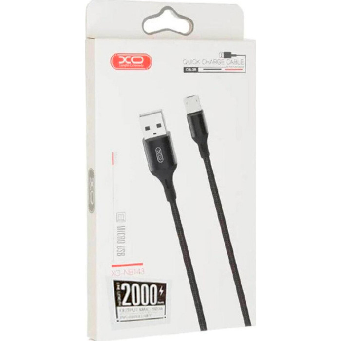 Кабель XO NB143 USB-A to Micro-USB 2м Black