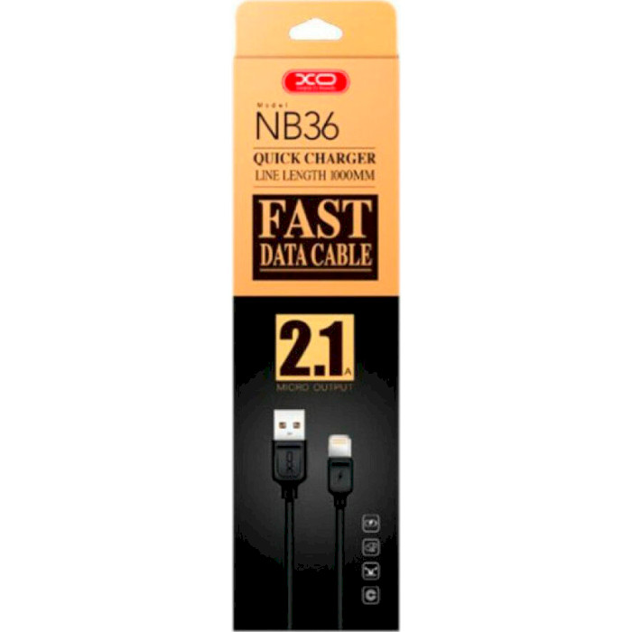 Кабель XO NB36 USB-A to Lightning 1м Black