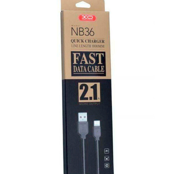 Кабель XO NB36 USB-A to Micro-USB 1м Black