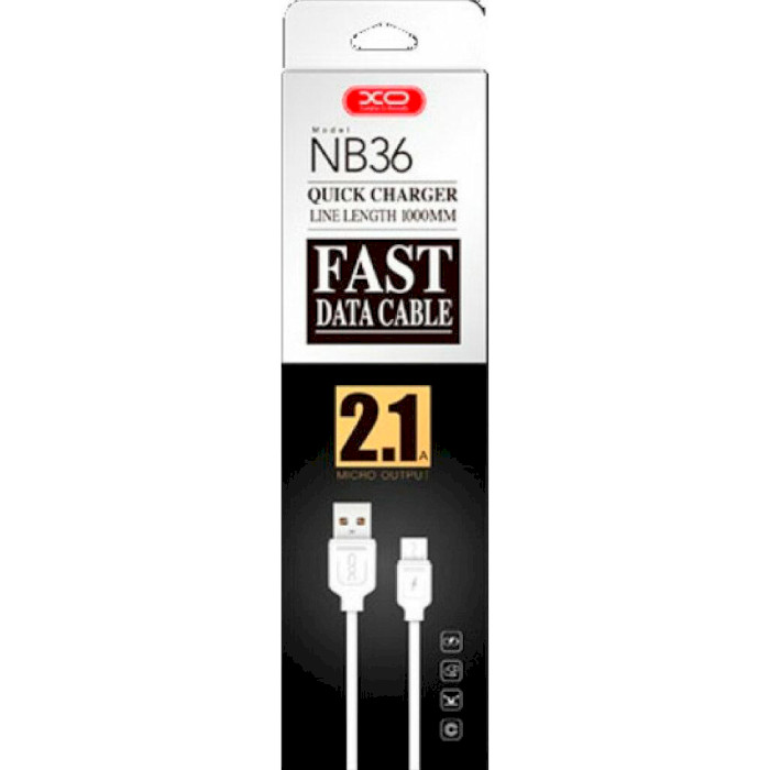 Кабель XO NB36 USB-A to Micro-USB 1м White