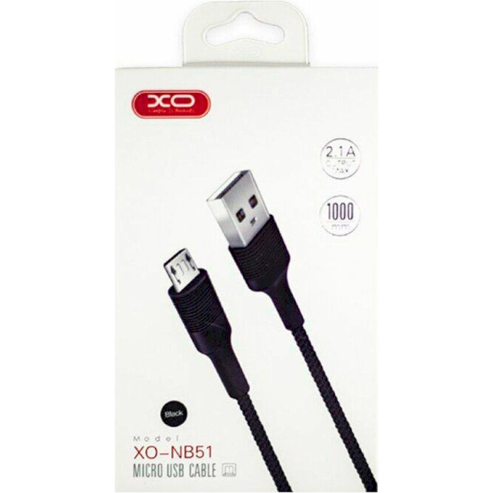 Кабель XO NB51 USB-A to Micro-USB 1м Black