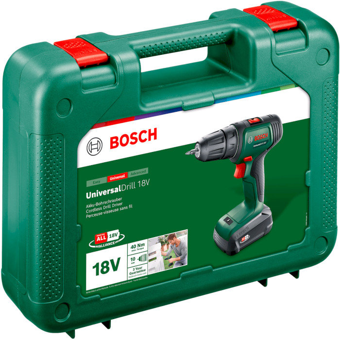 Аккумуляторная дрель-шуруповёрт BOSCH UniversalDrill 18 (0.603.9D4.001)