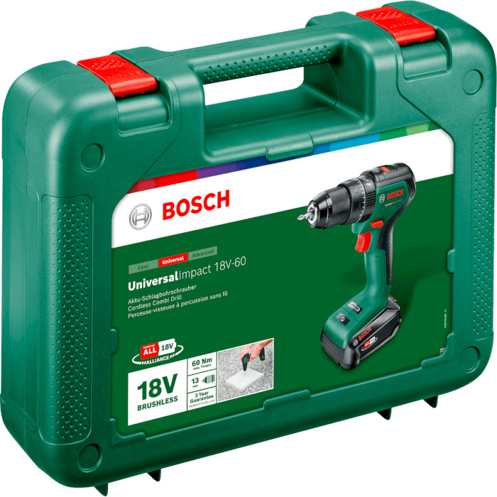 Аккумуляторная дрель-шуруповёрт BOSCH UniversalImpact 18V-60 (0.603.9D7.101)