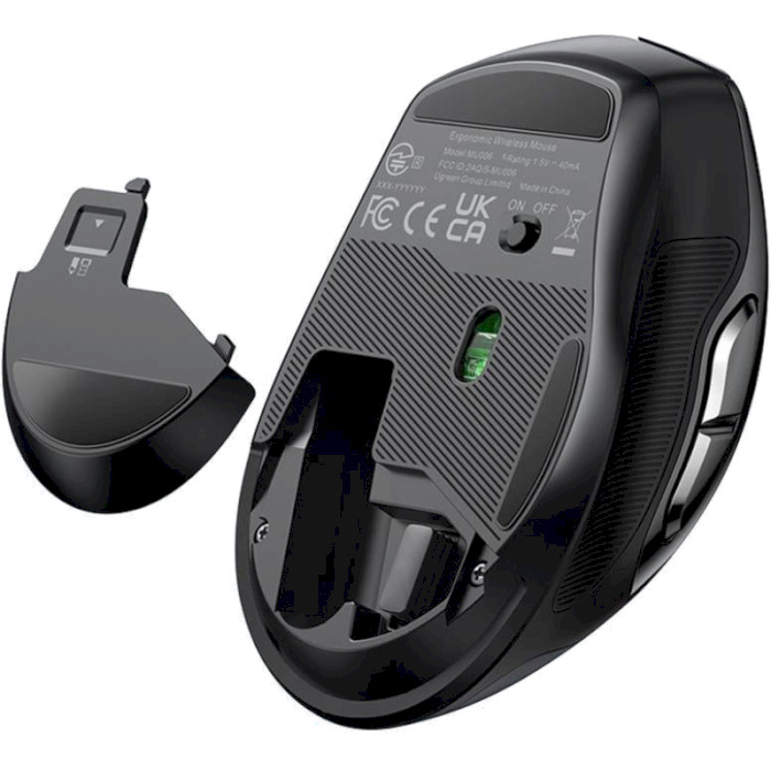 Мышь UGREEN MU006 Ergonomic Wireless Black (15063)