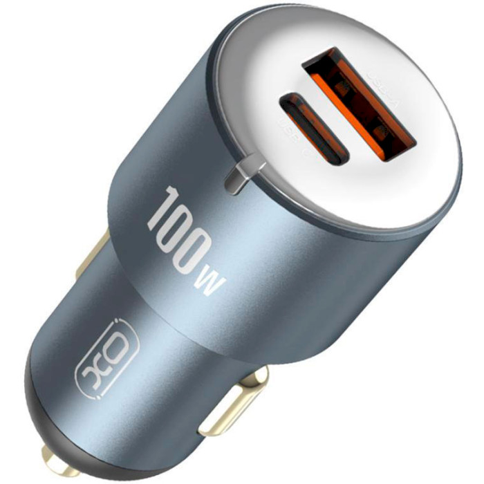 Автомобільний зарядний пристрій XO CC47 1xUSB-A, 1xUSB-C, 100W Car Charger Black (XO-CC47-BK)