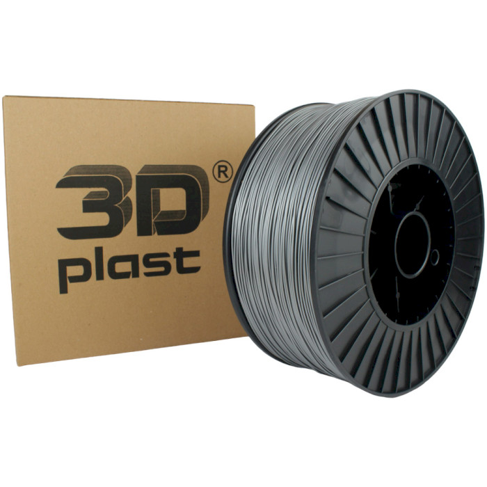 Пластик (филамент) для 3D принтера 3DPLAST PETG 1.75mm, 3кг, Gray Metallic