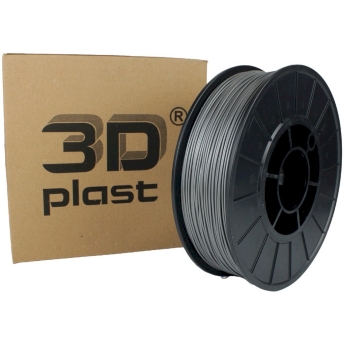 Пластик (филамент) для 3D принтера 3DPLAST PLA 1.75mm, 0.85кг, Gray Metallic