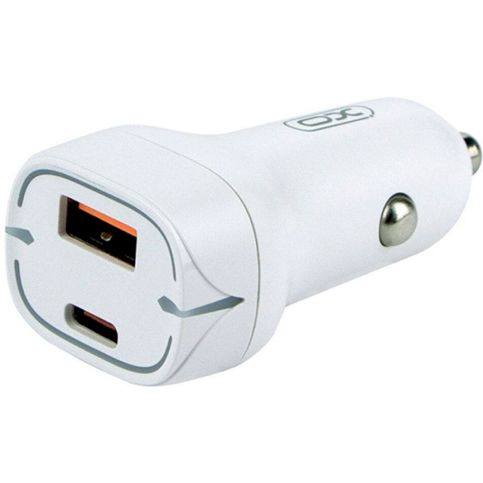 Автомобильное зарядное устройство XO CC37 1xUSB-A, 1xUSB-C, QC3.0, PD3.0, 20W Car Charger White (CC37-WH)