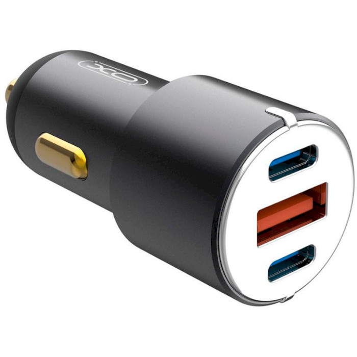 Автомобильное зарядное устройство XO CC45 1xUSB-A, 2xUSB-C, 60W Car Charger Black (XO-CC45-BK)