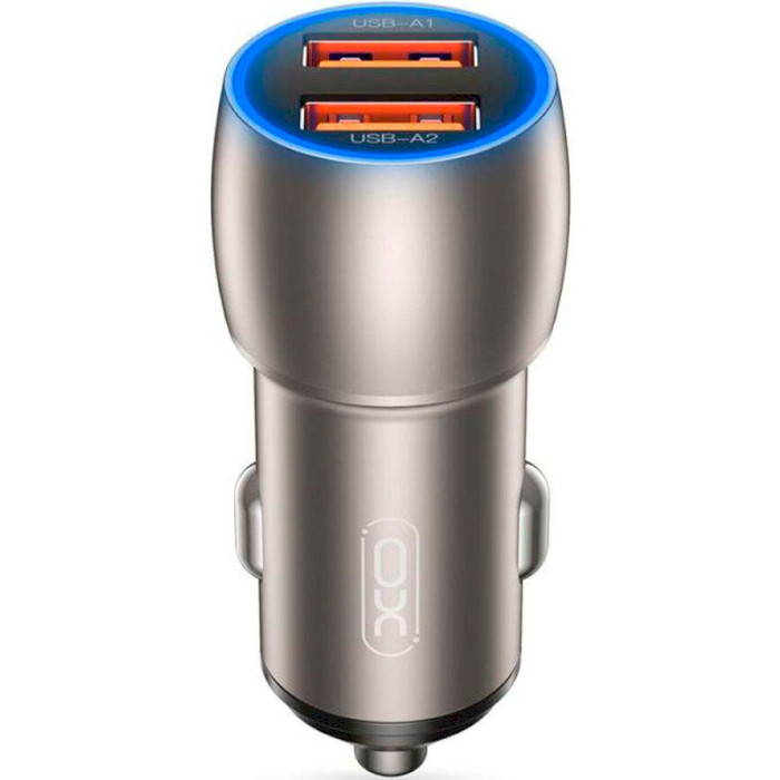 Автомобильное зарядное устройство XO CC52 2xUSB-A, QC3.0, 36W Car Charger Black (CC52-BK)