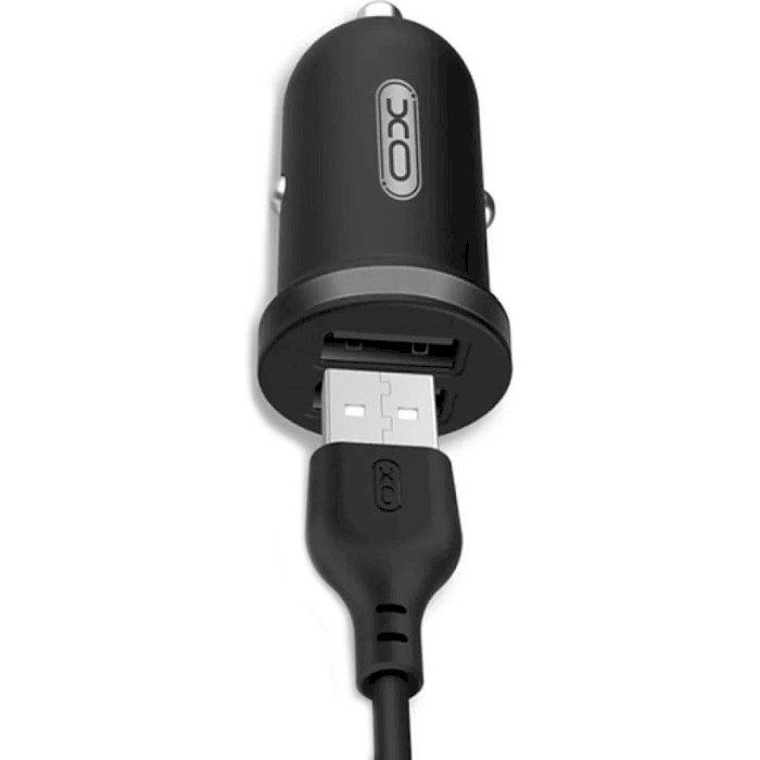 Автомобильное зарядное устройство XO TZ08 2xUSB-A, 2.1A Car Charger Black w/Micro-USB cable (TZ08-M-BK)