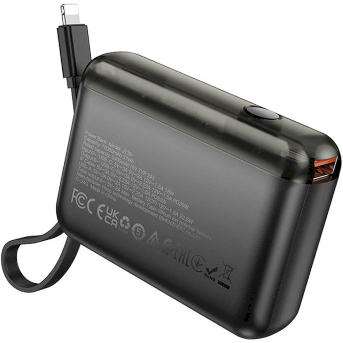 Повербанк HOCO J139 Hero Lightning 10000mAh Black