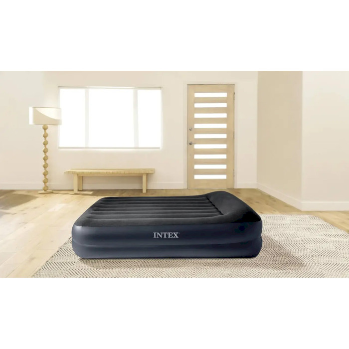 Матрас надувной c подголовником INTEX Pillow Rest Raised Bed 64124 203x152 Black