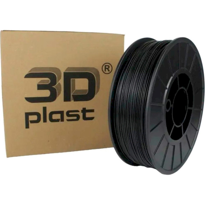 Пластик (філамент) для 3D принтера 3DPLAST PETG 1.75mm, 0.85кг, Black