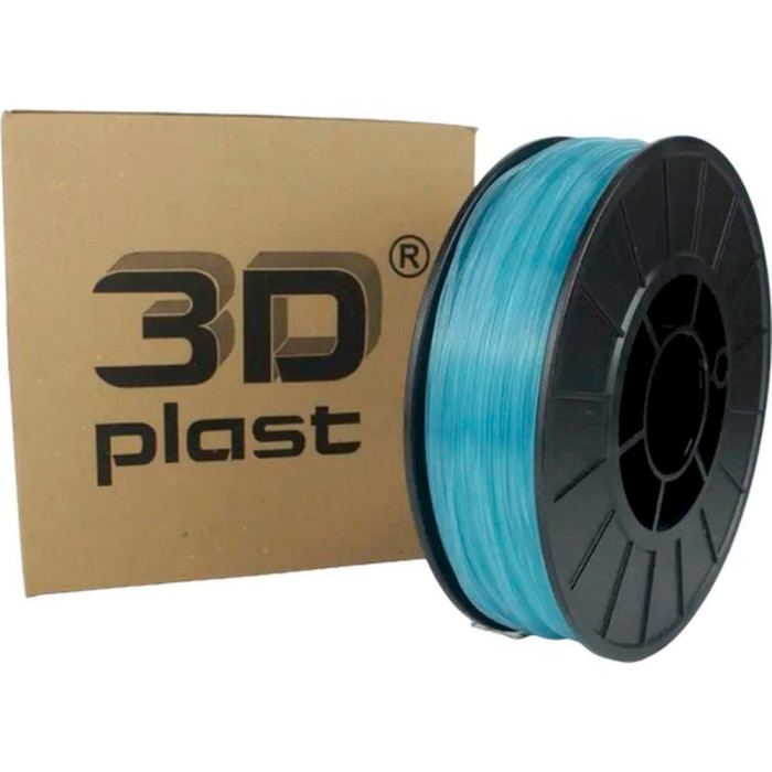 Пластик (філамент) для 3D принтера 3DPLAST PETG 1.75mm, 0.85кг, Transparent Blue