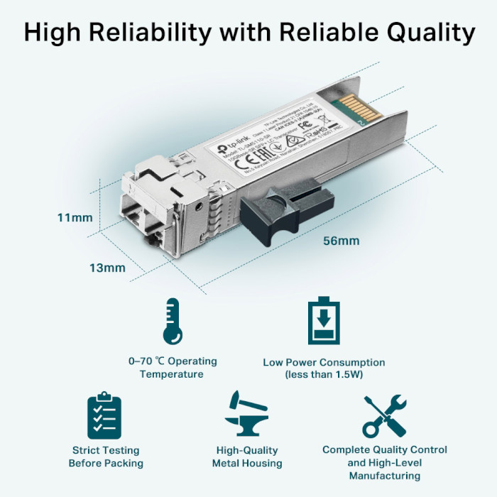 Модуль TP-LINK SM5110-SR SFP+ 10GbE Tx850 300m DDM MM LC Duplex