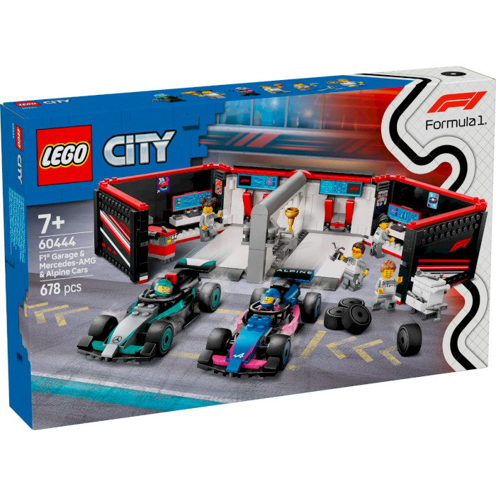 Конструктор LEGO City Гараж F1 и гоночные болиды Mercedes-AMG и Alpine 678дет. (60444)