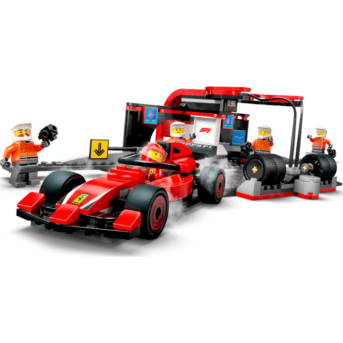 Конструктор LEGO City Пит-стоп и пит-экипаж F1 с болидом Ferrari 322дет. (60443)