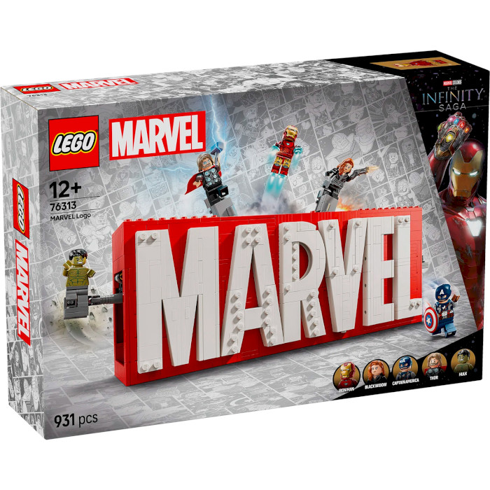 Конструктор LEGO Super Heroes Marvel Логотип и минифигурки 931дет. (76313)