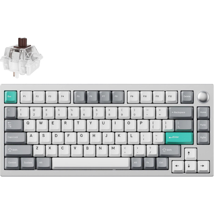 Клавіатура бездротова LEMOKEY P1 Pro Keychron Super Brown Switch Space Silver