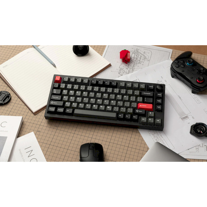 Клавиатура беспроводная LEMOKEY P1 Pro Keychron Super Red Switch Carbon Black